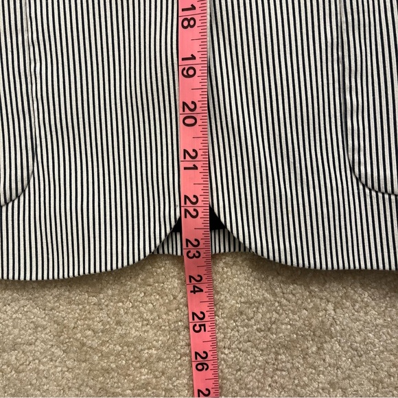 Talbots Blazer Womens 8 Blue White Stripes Lined Career Office Nautical Ladies - Picture 8 of 8